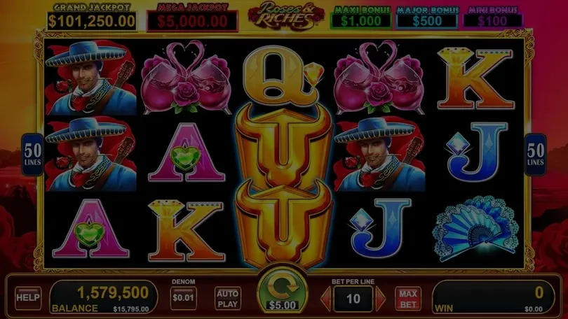 Bull Rush slot demo screen with the base game reels