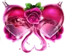Champagne glasses with roses symbol