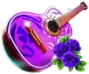 Purple guitar symbol on the reels